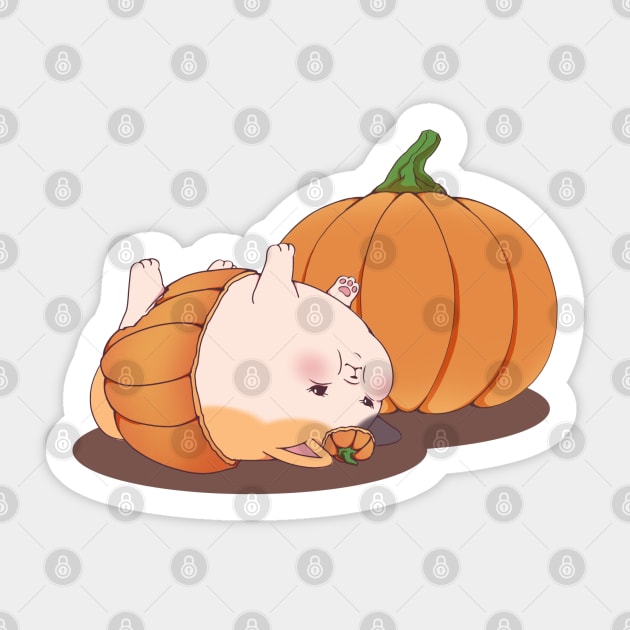 FFXIV - Halloween Pumpkin Fat Cat Sticker by Thirea
